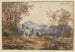 Landscape painting with sheep and goats - Jacob van der Does — artwork view