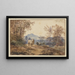 Landscape painting with sheep and goats - Jacob van der Does — framed artwork on a wall