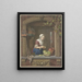 Kitchen girl painting - Jacobus Johannes Lauwers — framed artwork on a wall