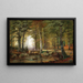 Landscape painting with a stream and a bridge - Jacobus Johannes van Poorten — framed artwork on a wall
