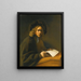 A young man at a desk - Jacobus Levecq — framed artwork on a wall