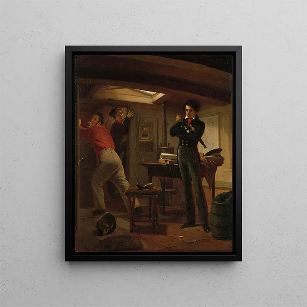 Jan van Speijk wonders if he should set the gunpowder on fire - Jacobus Schoemaker Doyer — framed artwork on a wall