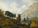 Chèvres sur une colline avec des bergers au loin - Jacobus Sibrandi Mancadan — artwork view