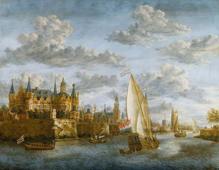 Château sur une rivière en Hollande - Jacobus Storck — artwork view