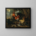 A rooster and poultry in a landscape - Jacobus Victors — framed artwork on a wall