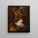 Combat d'un coq et d'un chat - Jacobus Victors — framed artwork on a wall