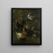 A rooster, hens, doves, and a marmot - Jacomo Victors — framed artwork on a wall