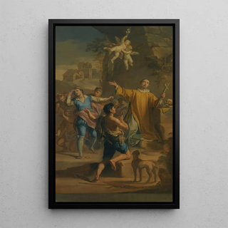 Jacopo Alessandro Calvi - An Outdoor Scene With A Saint In Ecstatic Rapture Surrounded By Devotees.webp