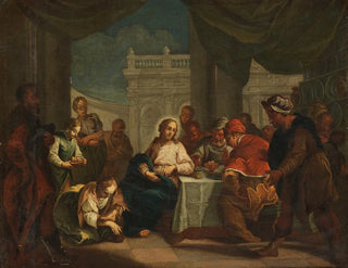 Christ and Mary Magdalene at the foot washing - Jacopo Amigoni — artwork view