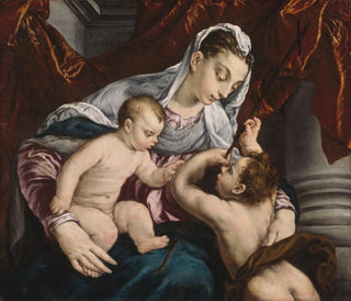 Virgin and Child with the Young Saint John the Baptist - Jacopo Bassano — artwork view
