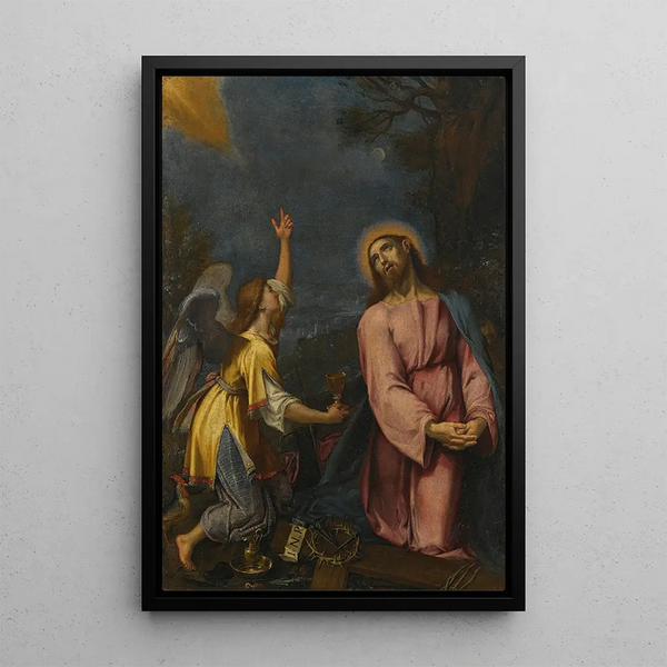 Agony in the Garden - Jacopo Ligozzi — framed artwork on a wall