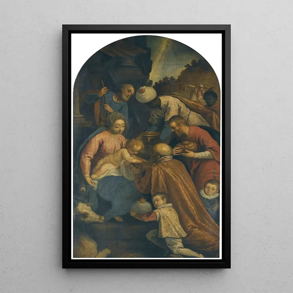 Adoration of the Magi - Jacopo Palma the Younger — framed artwork on a wall