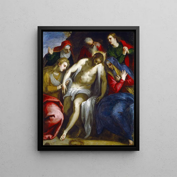 Lamentation - Jacopo Palma the Younger — framed artwork on a wall