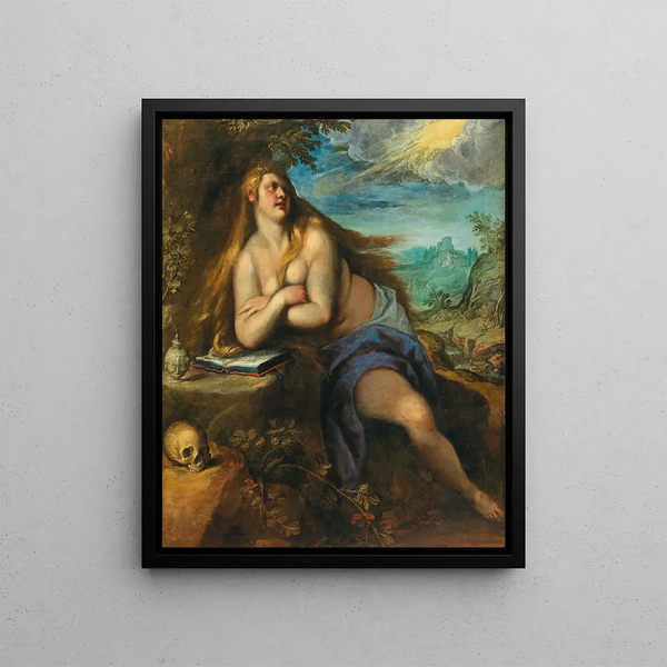 La Madeleine pénitente - Jacopo Palma le Jeune — framed artwork on a wall