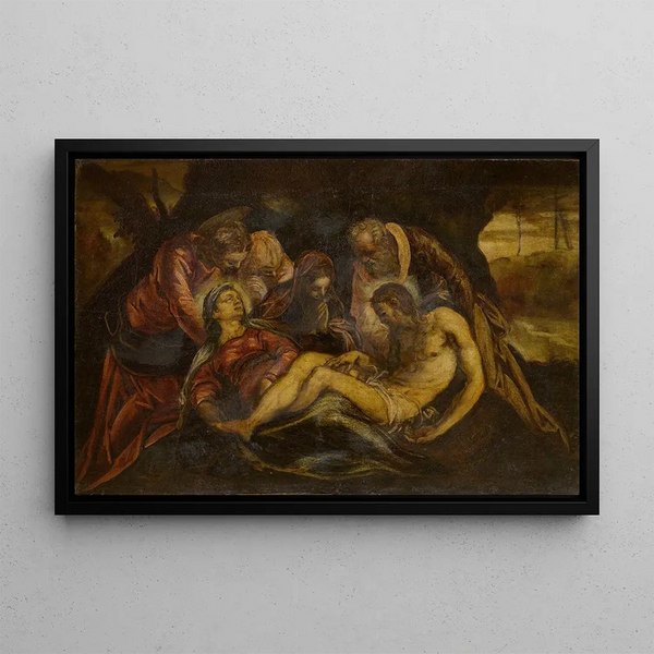 La Lamentation sur le Christ mort - Jacopo Tintoretto — framed artwork on a wall