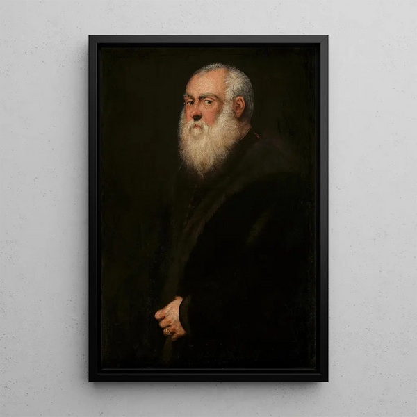 Man with White Beard - Jacopo Tintoretto — framed artwork on a wall