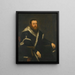 Portrait of a bearded man in a black robe with fur - Jacopo Tintoretto — framed artwork on a wall