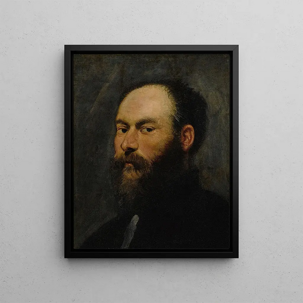 Portrait of a Man - Jacopo Tintoretto — framed artwork on a wall