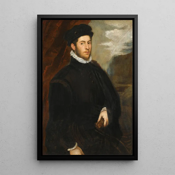 Portrait of a noble - Jacopo Tintoretto — framed artwork on a wall