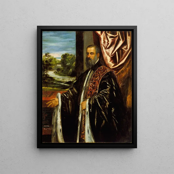 Portrait of Marino Grimani - Jacopo Tintoretto — framed artwork on a wall