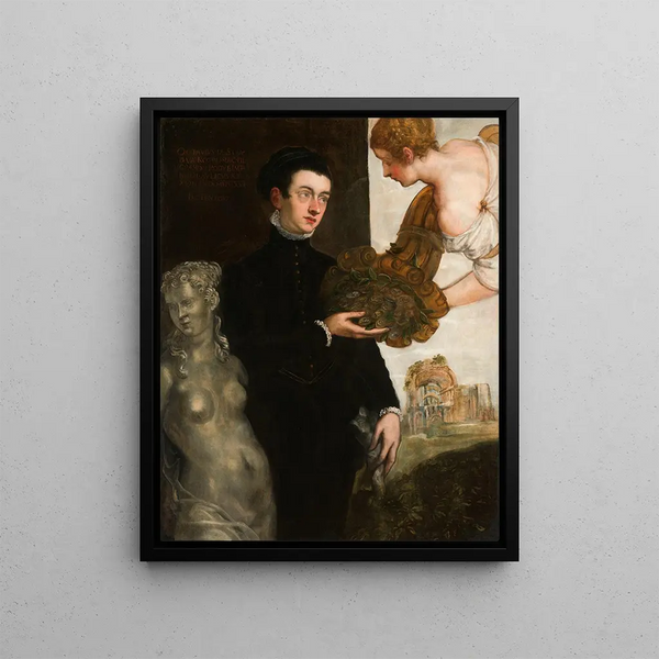 Portrait of Ottavio Strada - Jacopo Tintoretto — framed artwork on a wall