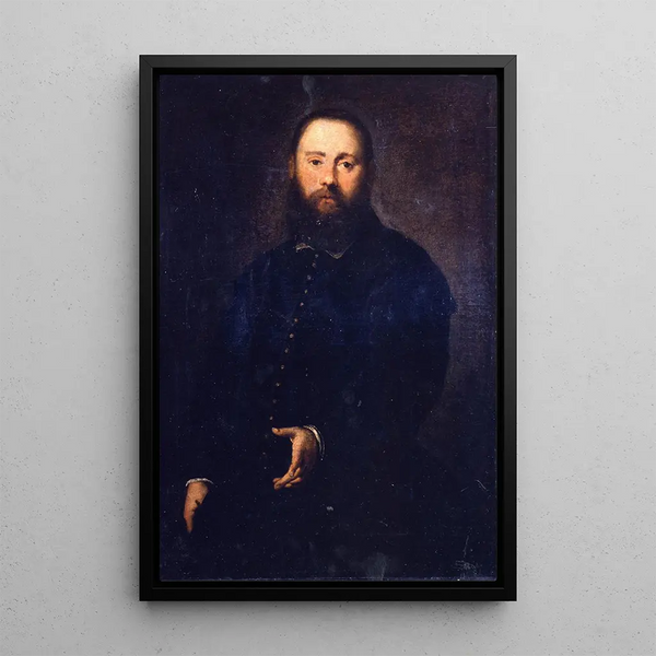 Portrait of a gentleman - Jacopo Tintoretto — framed artwork on a wall