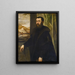 Portrait of a man with a view of a landscape - Jacopo Tintoretto — framed artwork on a wall