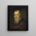 Portrait of a Man in a Red Coat - Jacopo Tintoretto — framed artwork on a wall