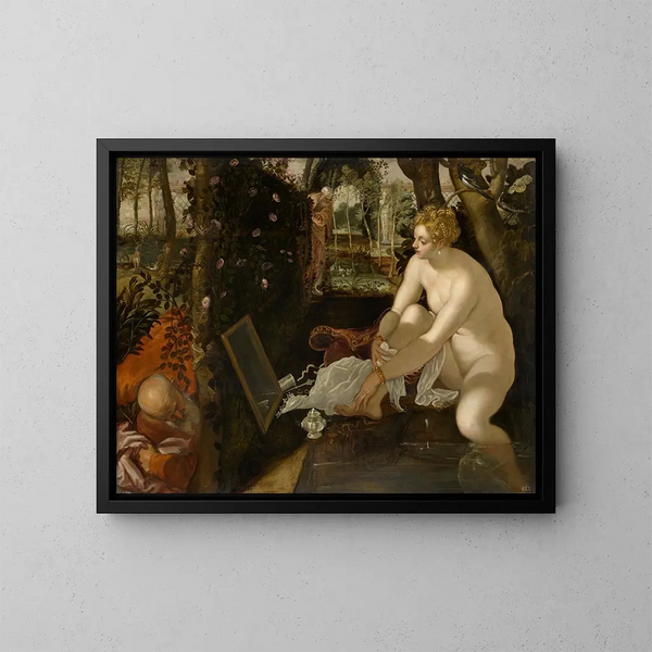 Susanne et les vieillards - Jacopo Tintoretto — framed artwork on a wall