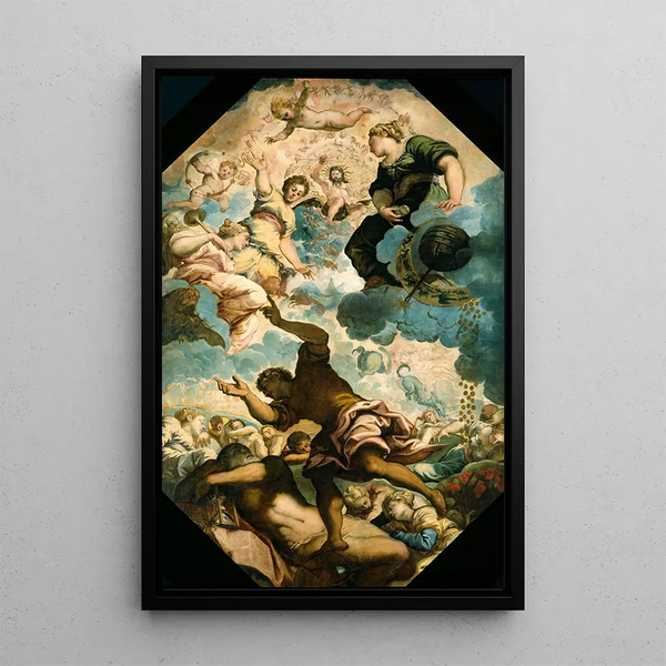 Les rêves des hommes - Jacopo Tintoretto — framed artwork on a wall