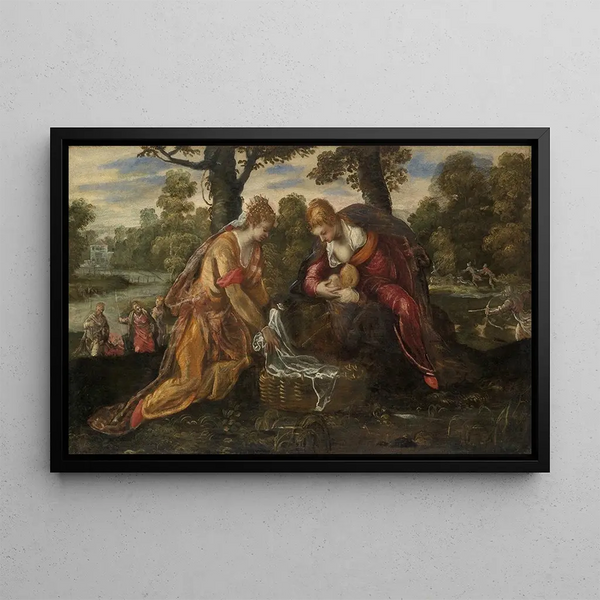 La Découverte de Moïse - Jacopo Tintoretto — framed artwork on a wall