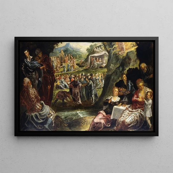 L'adoration du veau d'or - Jacopo Tintoretto — framed artwork on a wall