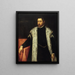 Young man of twenty-five years with a fur-lined coat - Jacopo Tintoretto — framed artwork on a wall