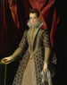 Portrait of a young woman in embroidered dress and pearls - Jacopo Zucchi — artwork view