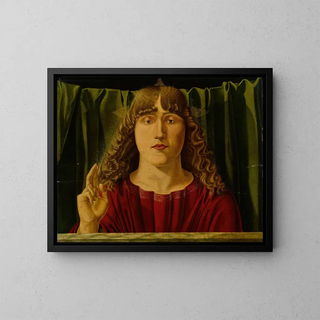 The Christ Blessing - Jacopo da Valenza — framed artwork on a wall