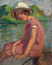 Young girl by the water's edge - Jacqueline Marval — artwork view