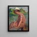 Young girl by the water's edge - Jacqueline Marval — framed artwork on a wall