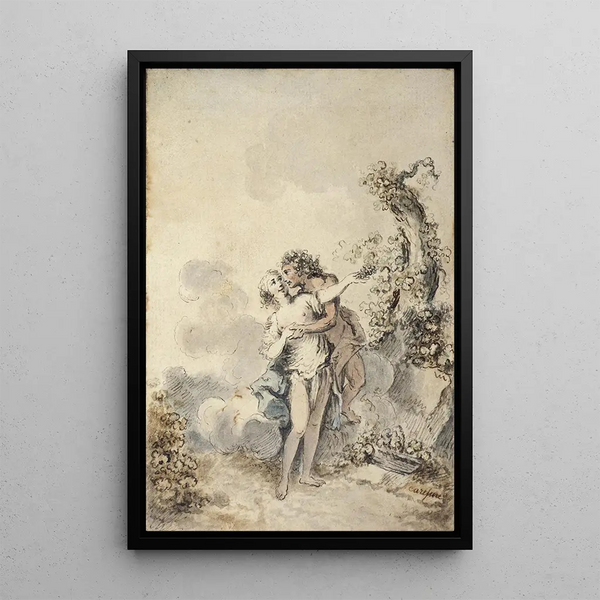 Bacchus et Érigone - Jacques-Philippe Caresme — framed artwork on a wall