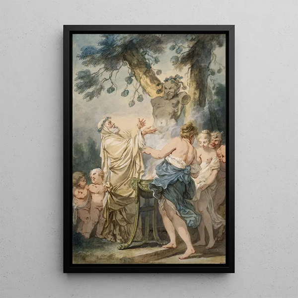 L'offrande à Pan - Jacques-Philippe Caresme — framed artwork on a wall