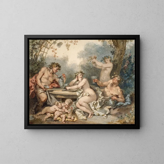 Nymph and Faun - Jacques-Philippe Caresme — framed artwork on a wall