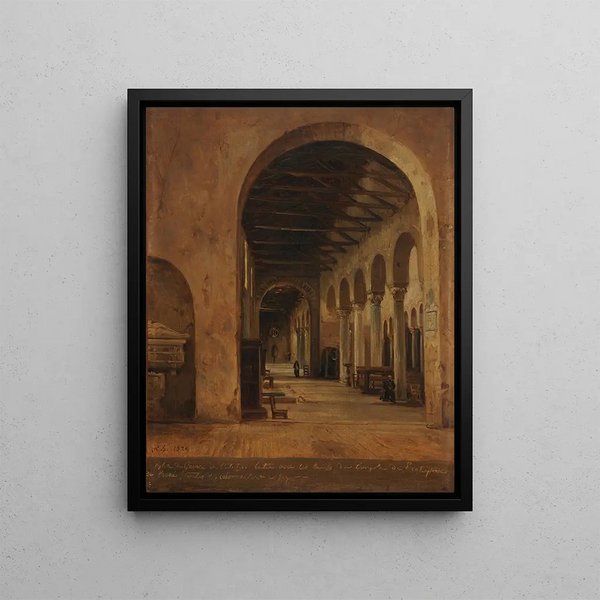 Interior church painting in Calabria - Jacques-Raymond Brascassat — framed artwork on a wall