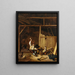 A carpenter in a barn - Jacques Albert Senave — framed artwork on a wall