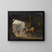 Boy with a Horse in a Stable - Jacques Albert Senave — framed artwork on a wall