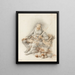 Old man with a basket of fruits and vegetables - Jacques André Portail — framed artwork on a wall