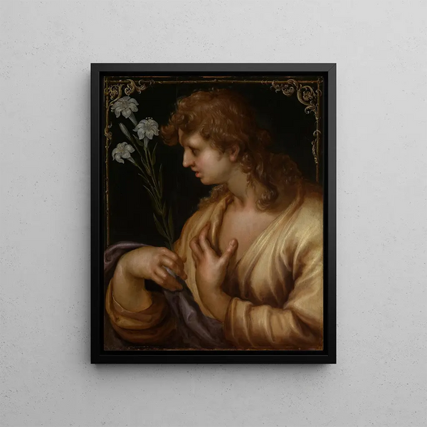 Angel of the Annunciation - Jacques Bellange — framed artwork on a wall