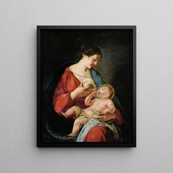 Virgin and Child - Jacques Blanchard — framed artwork on a wall