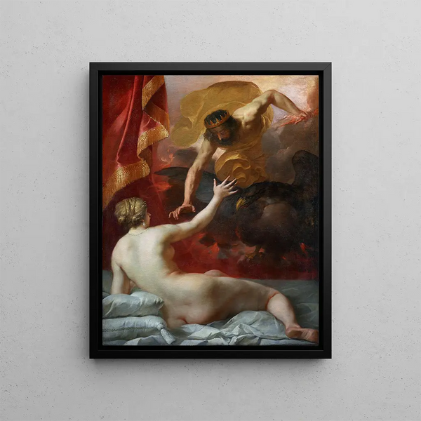 Zeus and Semele Painting - Jacques Blanchard — framed artwork on a wall