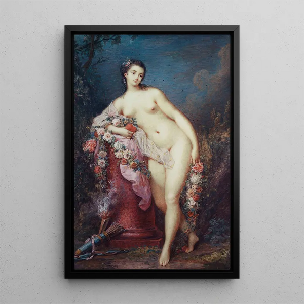 Venus leaning on a column - Jacques Charlier — framed artwork on a wall