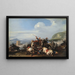 Battle scene with Turkish cavalry - Jacques Courtois — framed artwork on a wall