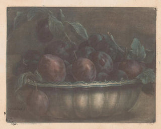 Bowl with plums - Jacques Fabien Gautier d'Agoty — artwork view